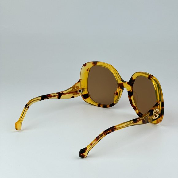Gucci GG1235S 002 BRAND NEW Sunglasses Havana Brown Butterfly Oversized Women main image 4